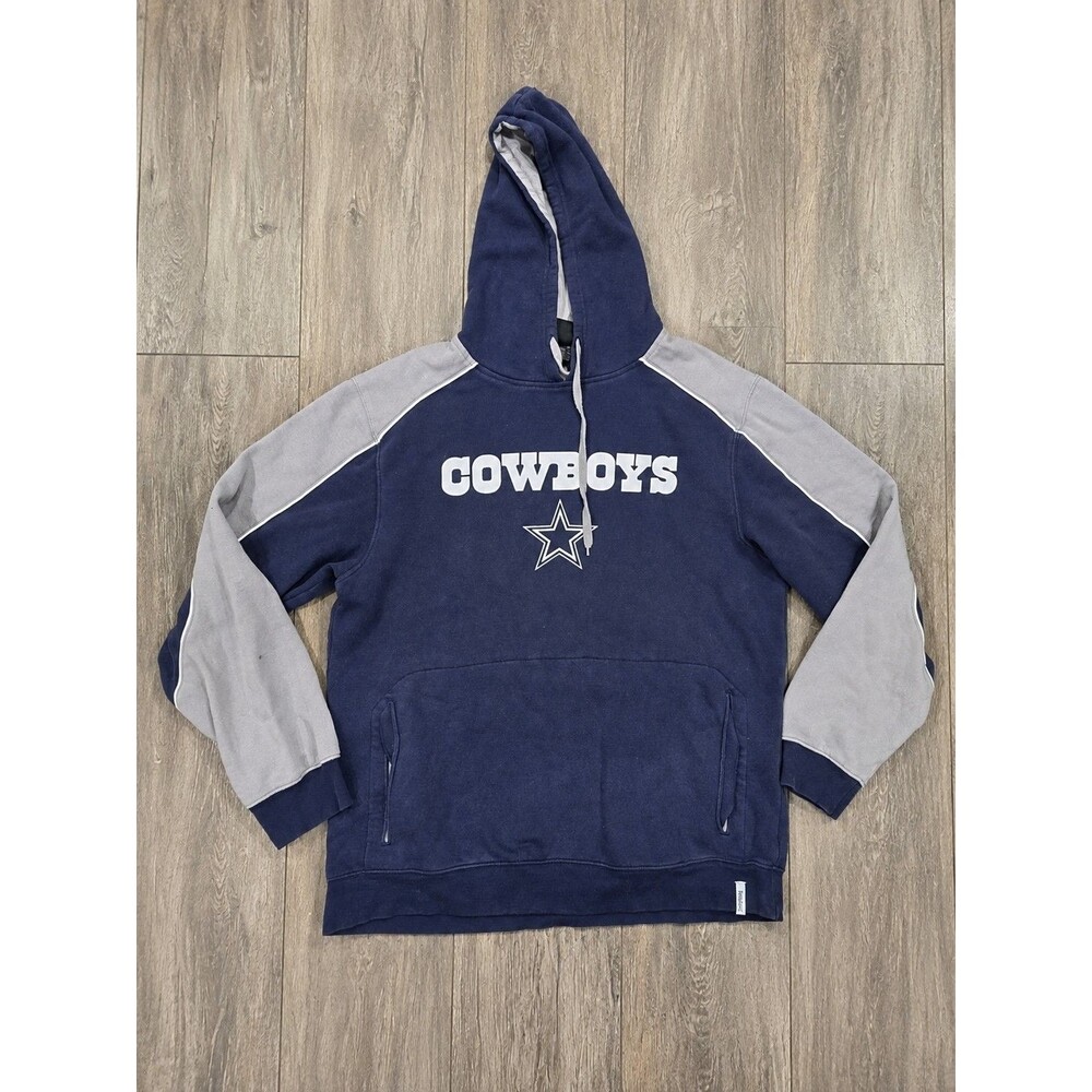 Dallas Cowboys Reebok NFL Hoodie Mens S Navy Gray Pullover Team Apparel
